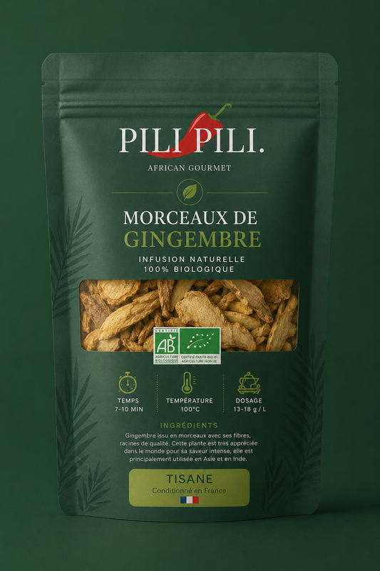 Gingembre séché en morceaux (Pili Pili.)